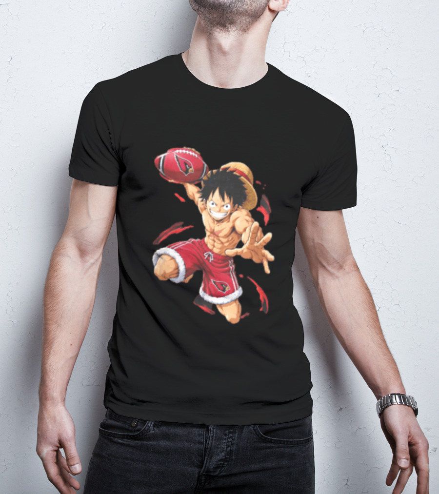 Arizona Cardinals Straw Hat Anime Football Player Action T-Shirt