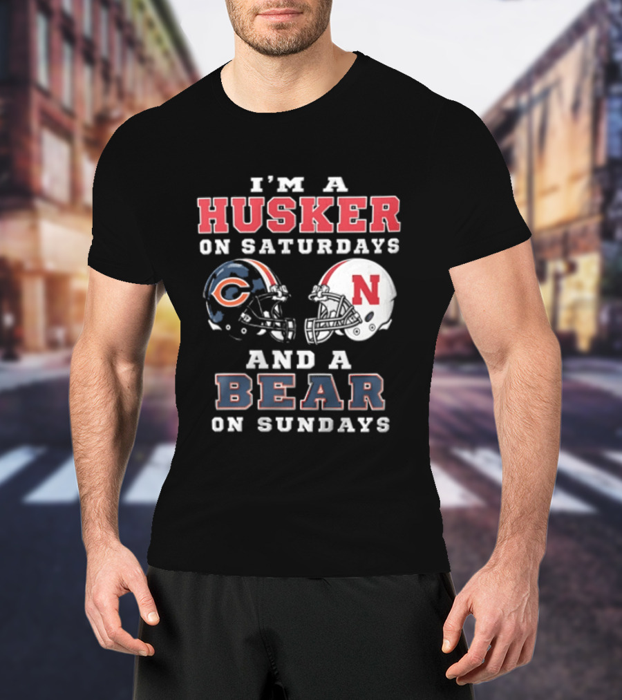 Nebraska Cornhuskers Saturdays Chicago Bears Sundays Sports Fan Gear T-Shirt