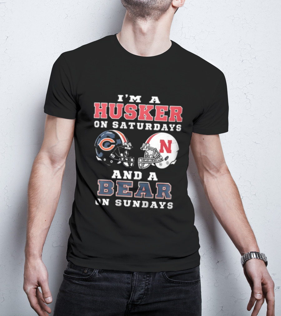 Nebraska Cornhuskers Saturdays Chicago Bears Sundays Sports Fan Gear T-Shirt