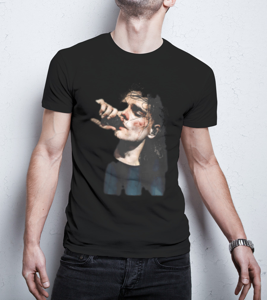Male Singer Mic Performance Sweaty Bloody Face Stage Moment T-Shirt