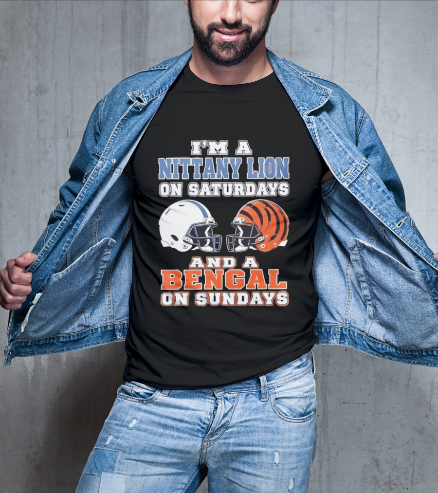 Nittany Lion On Saturdays Bengal On Sundays Football Fan Helmets T-Shirt