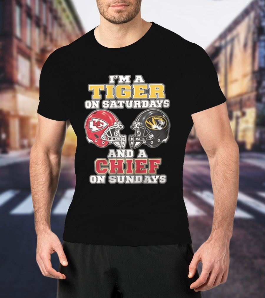 I'm A Tiger On Saturdays On And A Chief On Sundays Kansas City Missouri T-Shirt