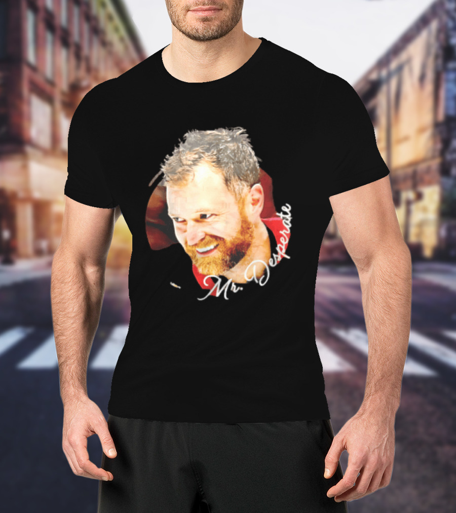 Mr Desperate Smiling Bearded Man Circular Photo T-Shirt