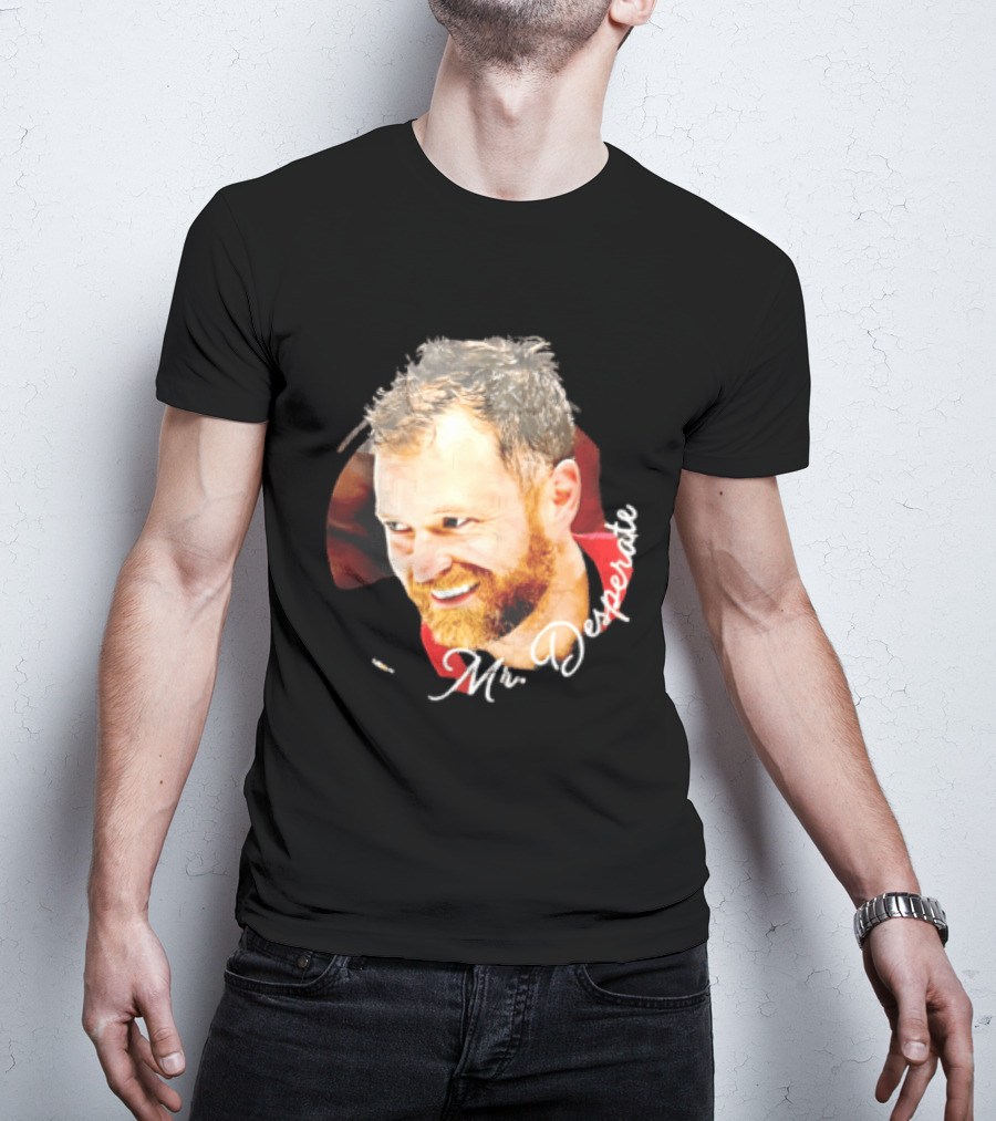 Mr Desperate Smiling Bearded Man Circular Photo T-Shirt