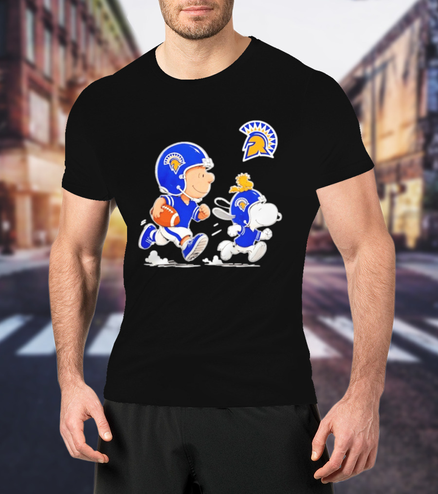 San José State Spartans Charlie Brown Woodstock Snoopy Football NCAA T-Shirt