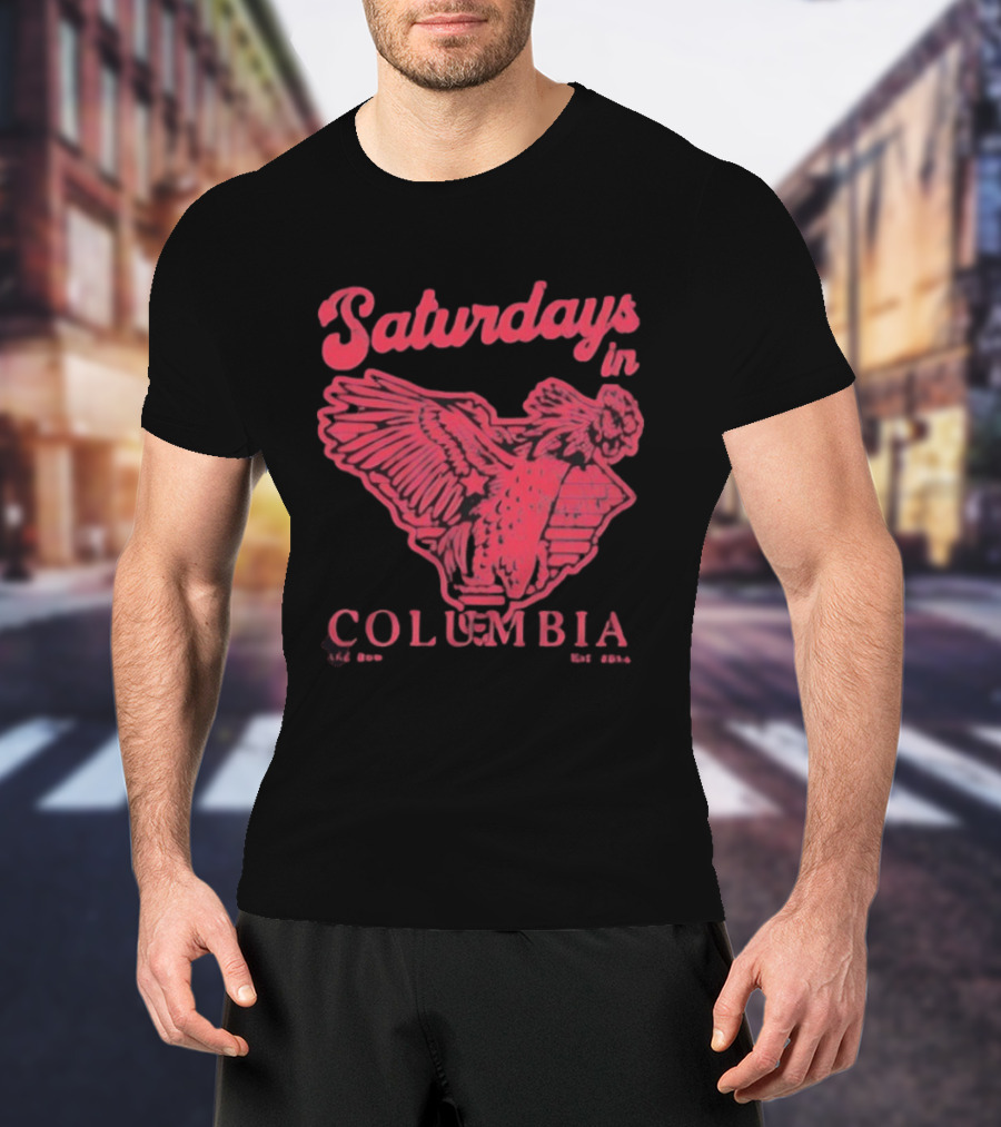Saturdays In Columbia Old Row Gamecock Rooster Est 2014 T-Shirt