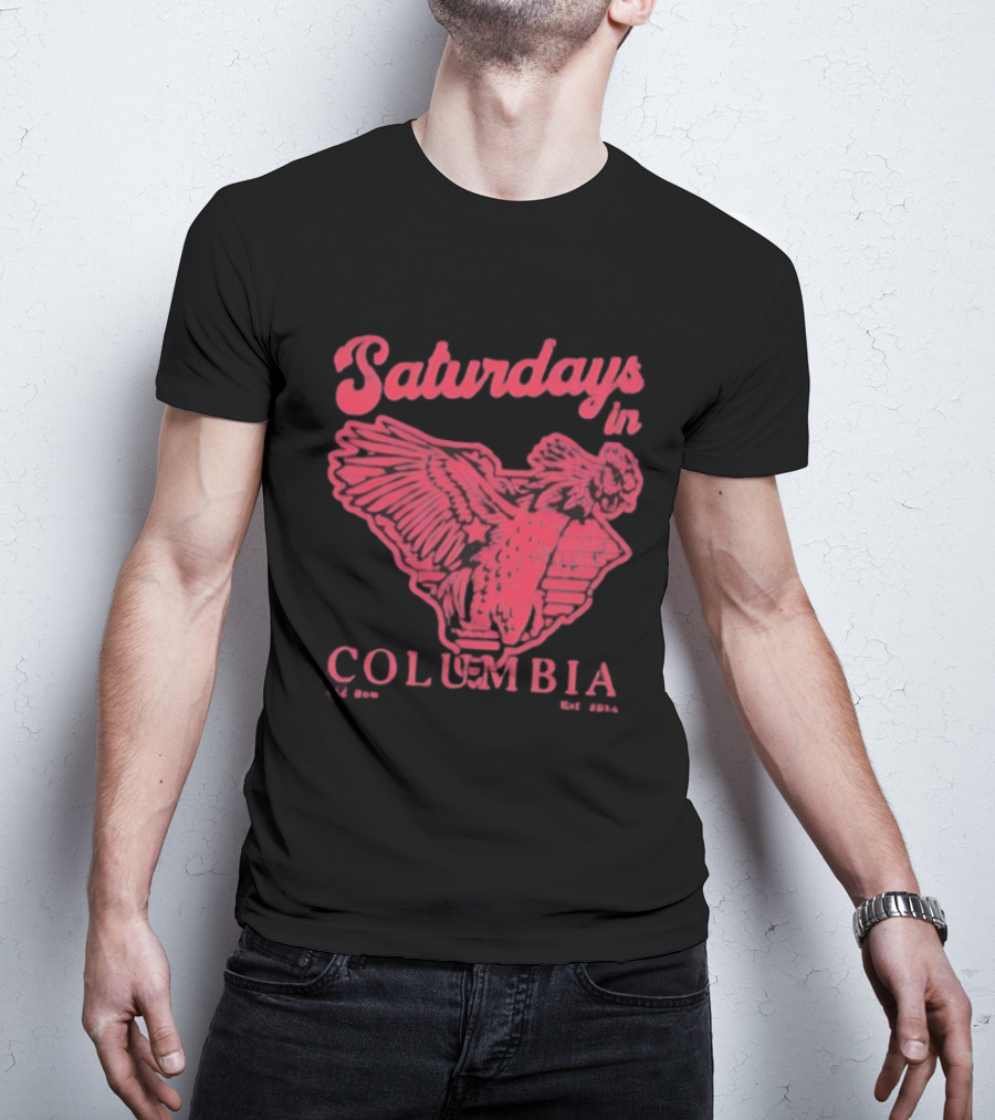Saturdays In Columbia Old Row Gamecock Rooster Est 2014 T-Shirt
