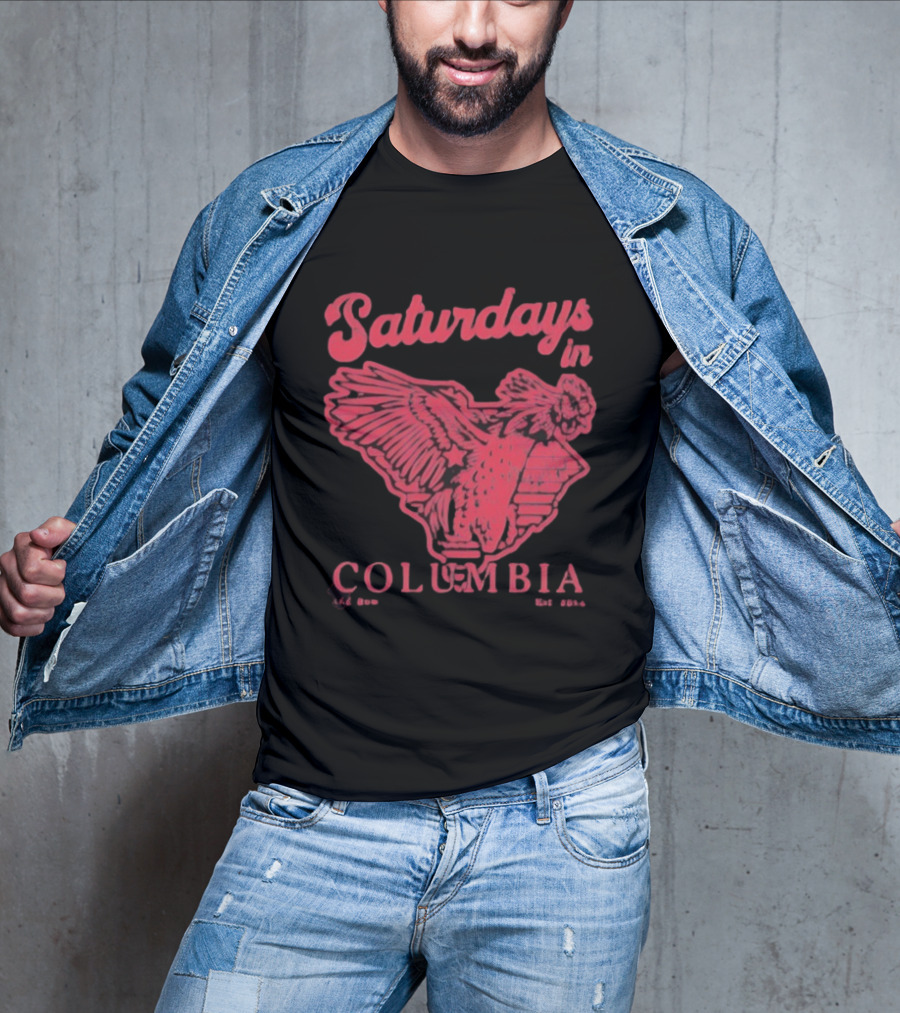 Saturdays In Columbia Old Row Gamecock Rooster Est 2014 T-Shirt