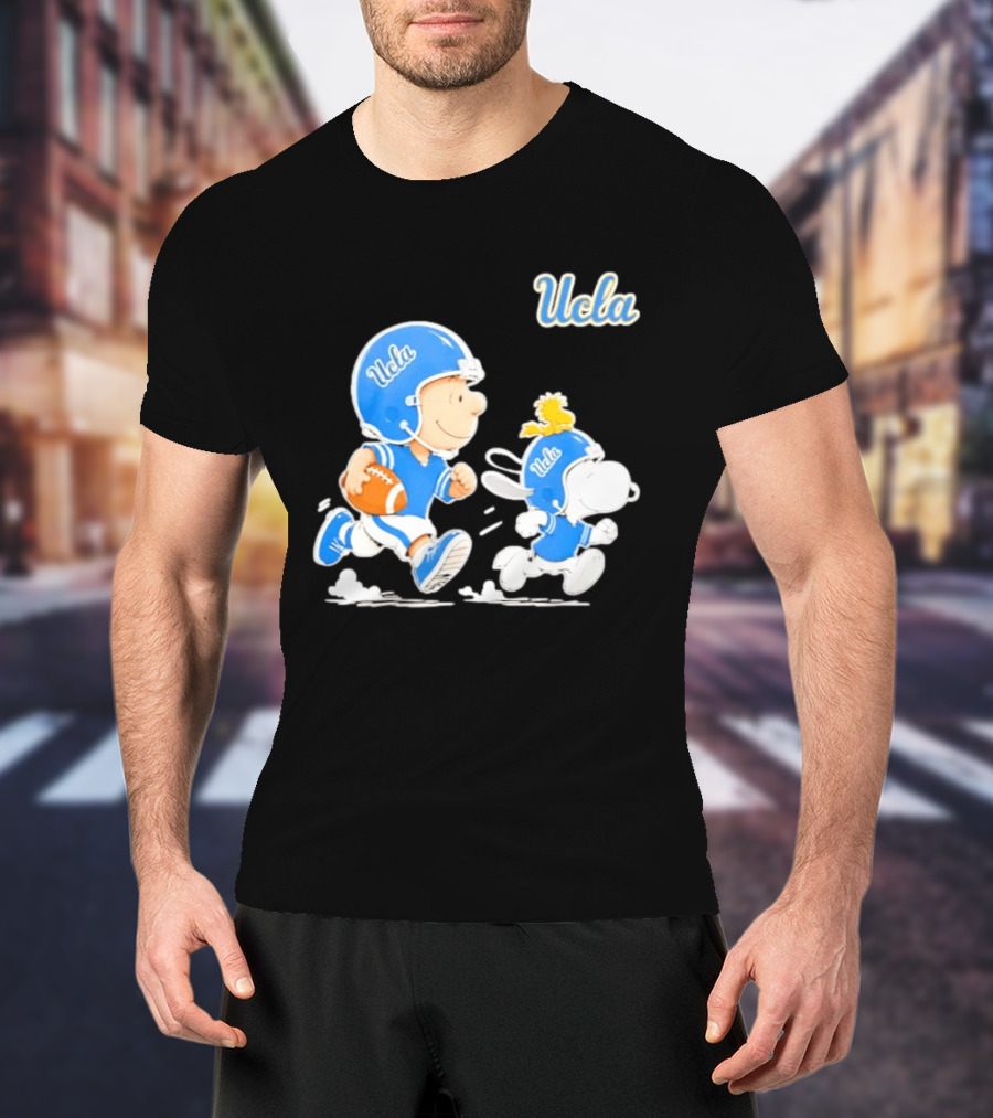 UCLA Charlie Brown Woodstock Snoopy Football NCAA Bruins Collaboration T-Shirt