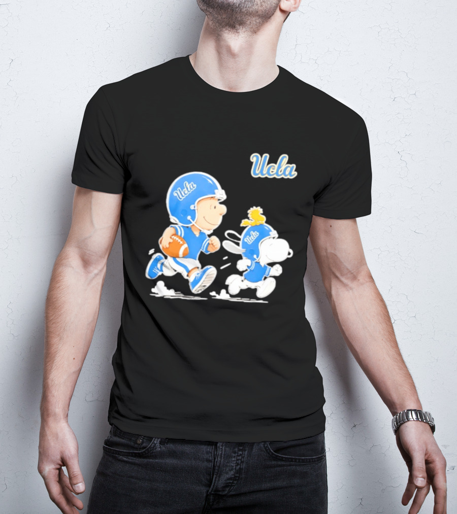 UCLA Charlie Brown Woodstock Snoopy Football NCAA Bruins Collaboration T-Shirt