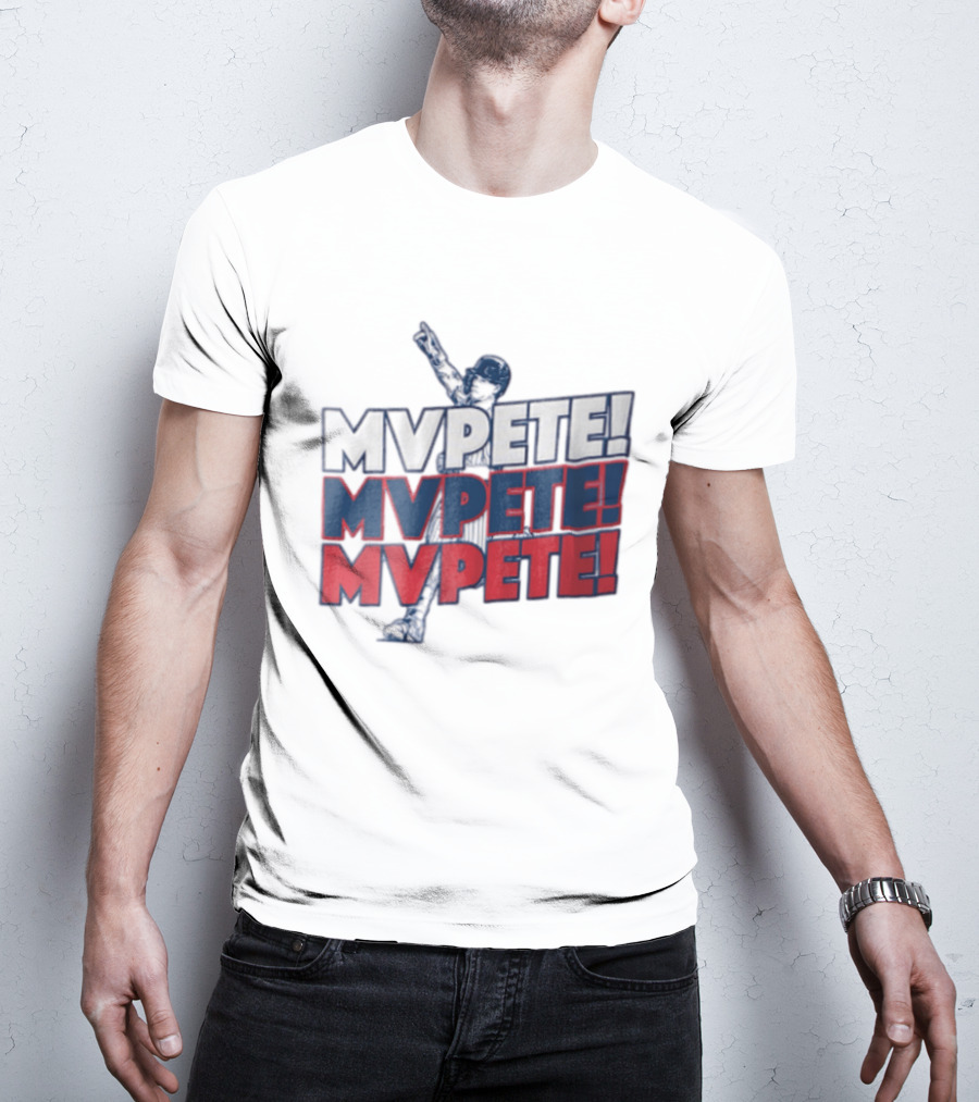 MVPETE Baseball Player Pointing Up Repeated T-Shirt