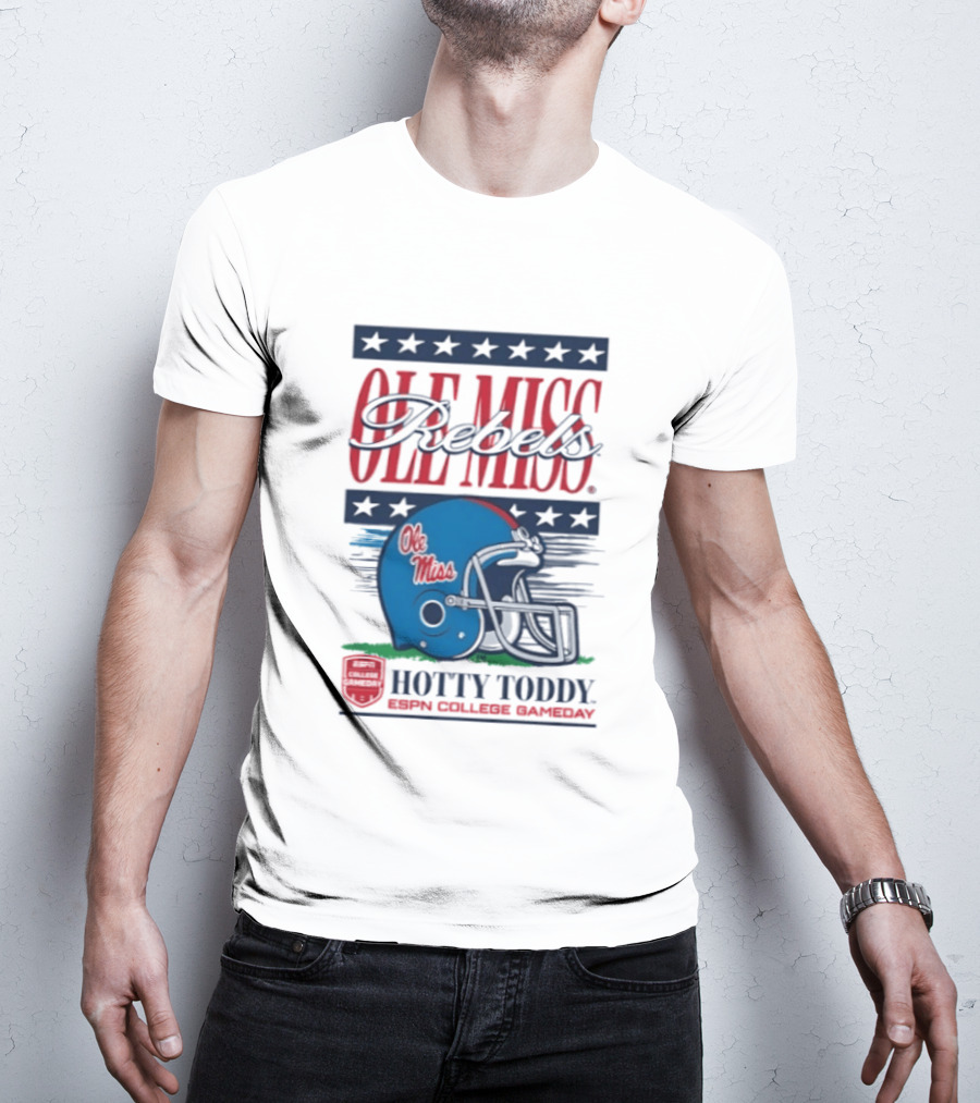 Ole Miss Rebels Helmet Hotty Toddy ESPN College Gameday T-Shirt