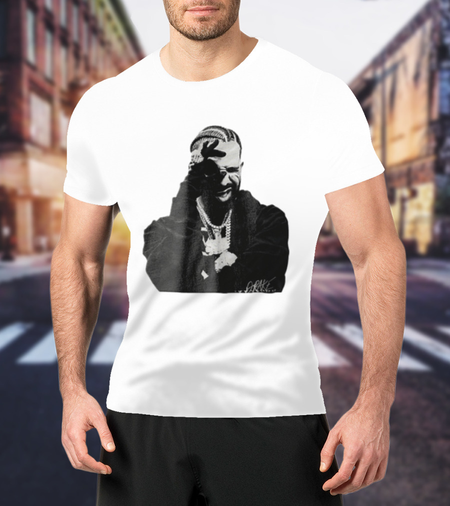 Drake Halftone Rapper Chains Gloves T-Shirt