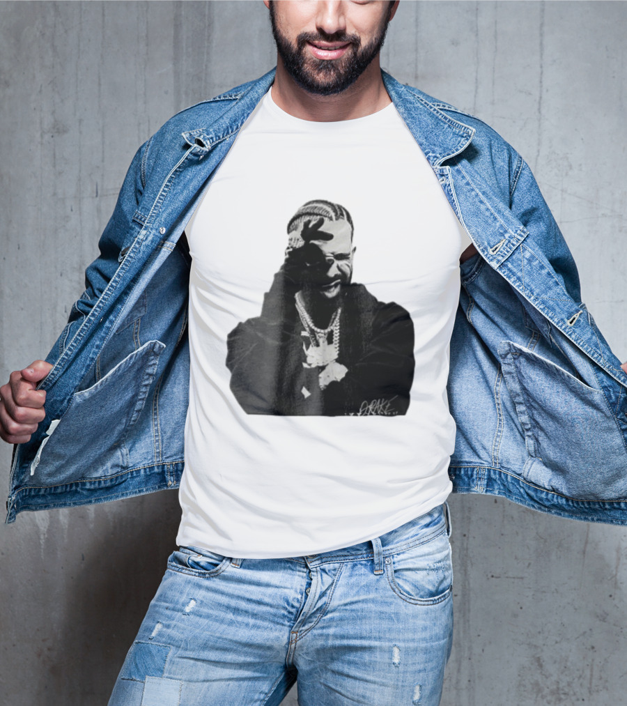 Drake Halftone Rapper Chains Gloves T-Shirt