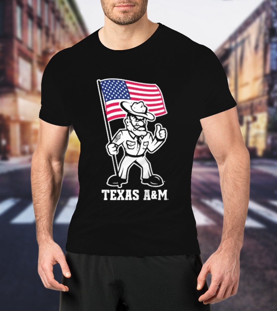 Texas A&M Ol' Sarge 2026 American Flag T-Shirt