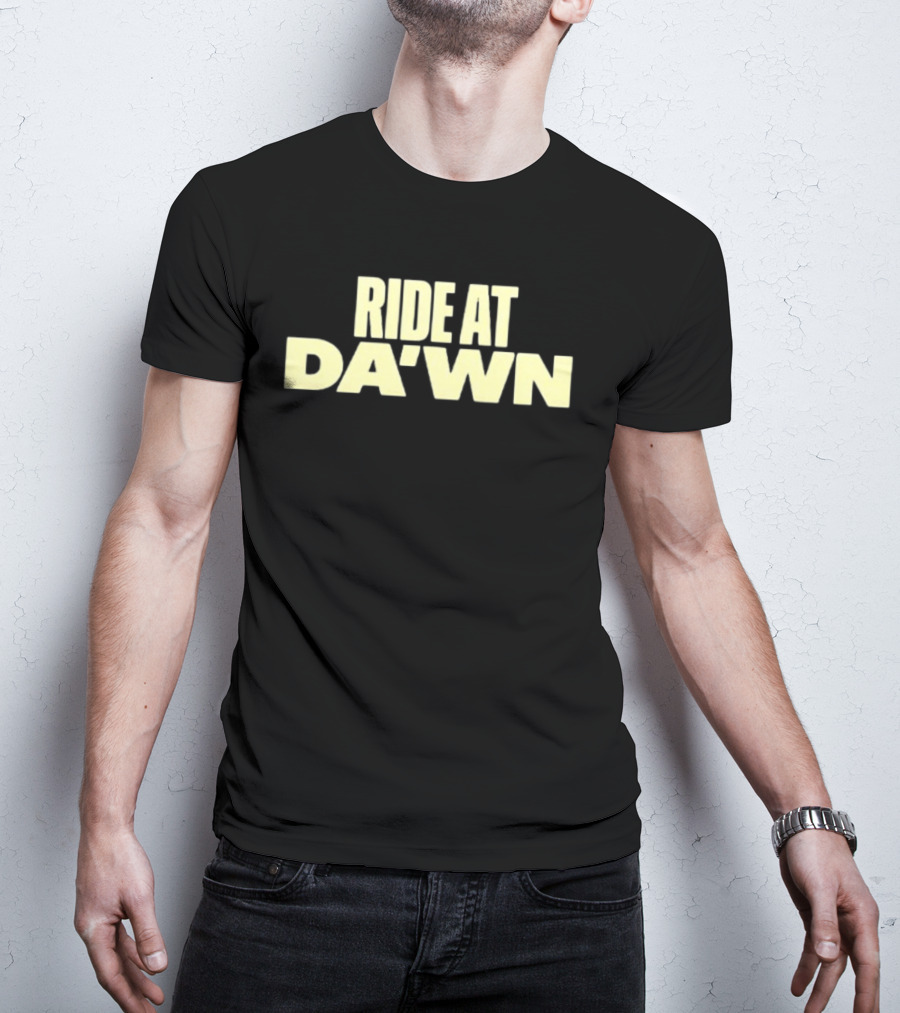 Aces Ride At Dawn Text Bold Yellow Font T-Shirt
