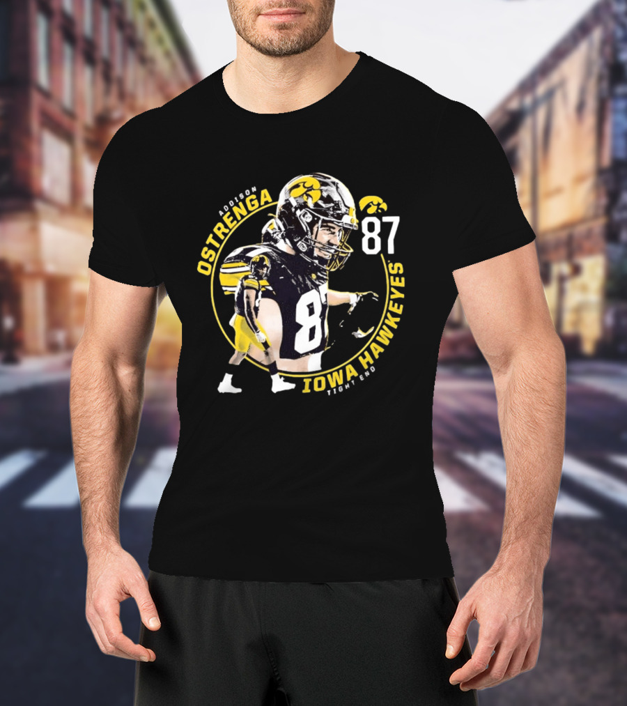 Ostrenga 87 Iowa Hawkeyes Tight End T-Shirt