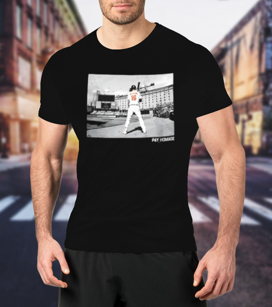 Baltimore Orioles Mancini Batter Home Plate Stadium Pay Homage T-Shirt