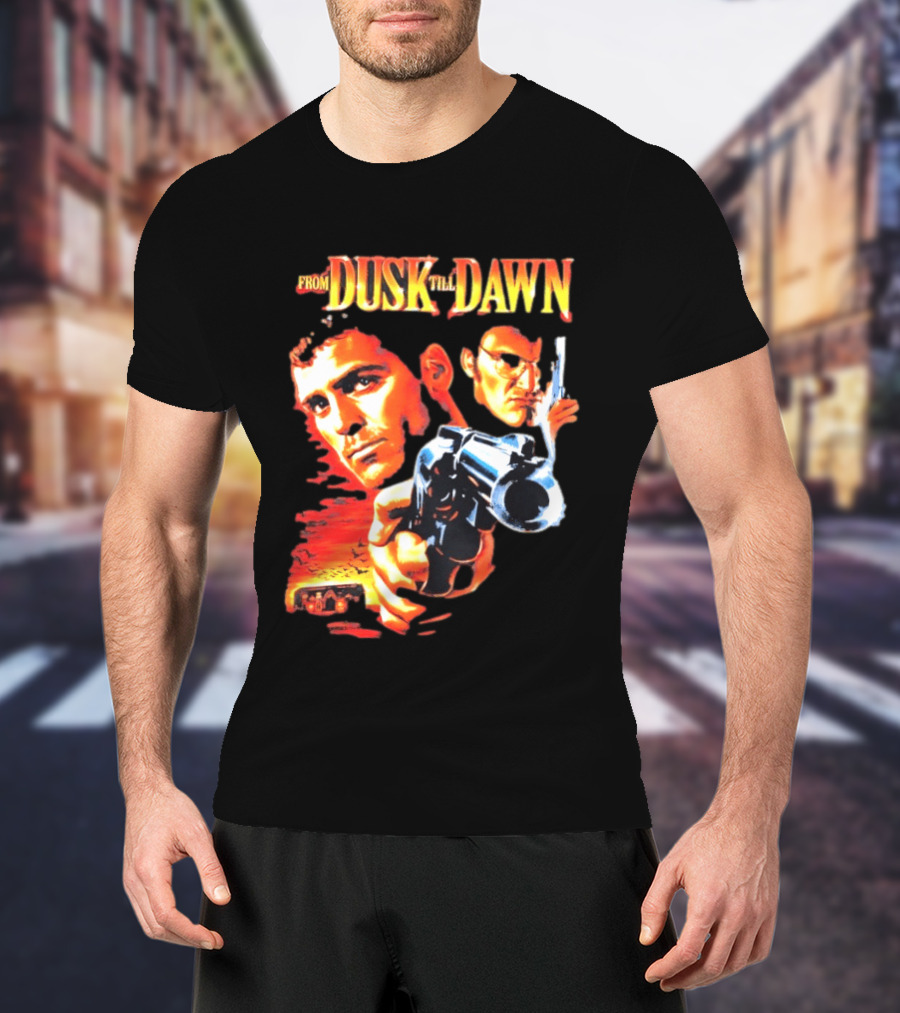 From Dusk Till Dawn Movie Artwork With Two Armed Characters T-Shirt