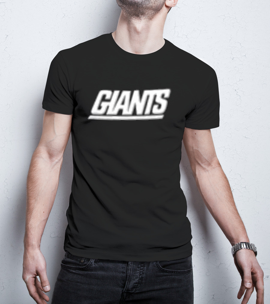 Giants Text Bold White Font Left Chest Placement T-Shirt