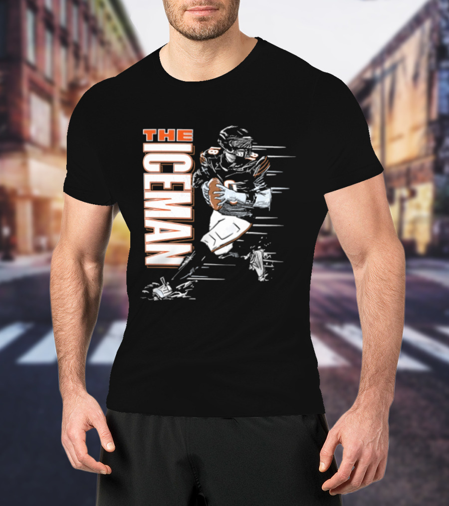 Chicago Bears The Iceman Football Player Running Holding Ball T-Shirt