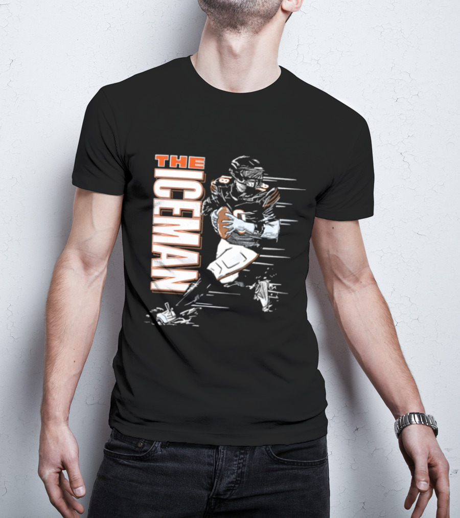 Chicago Bears The Iceman Football Player Running Holding Ball T-Shirt