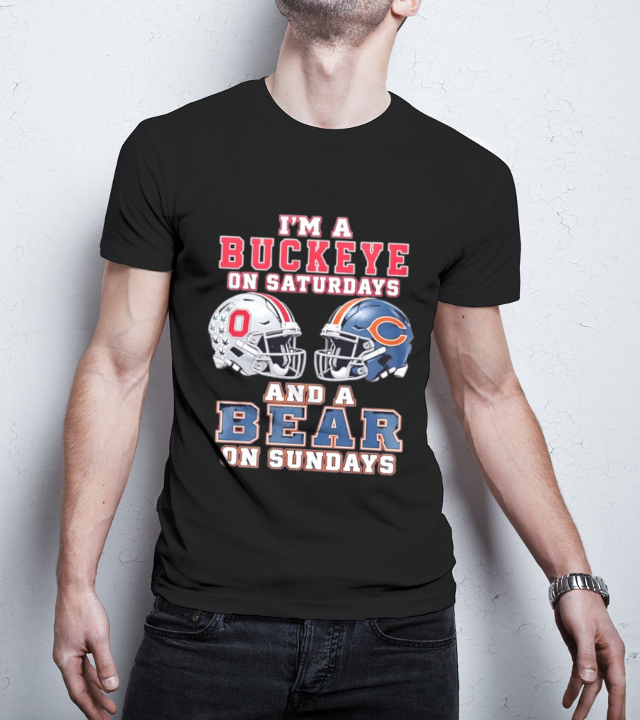 Ohio Buckeyes Saturdays Chicago Bears Sundays Football Rivalry T-Shirt