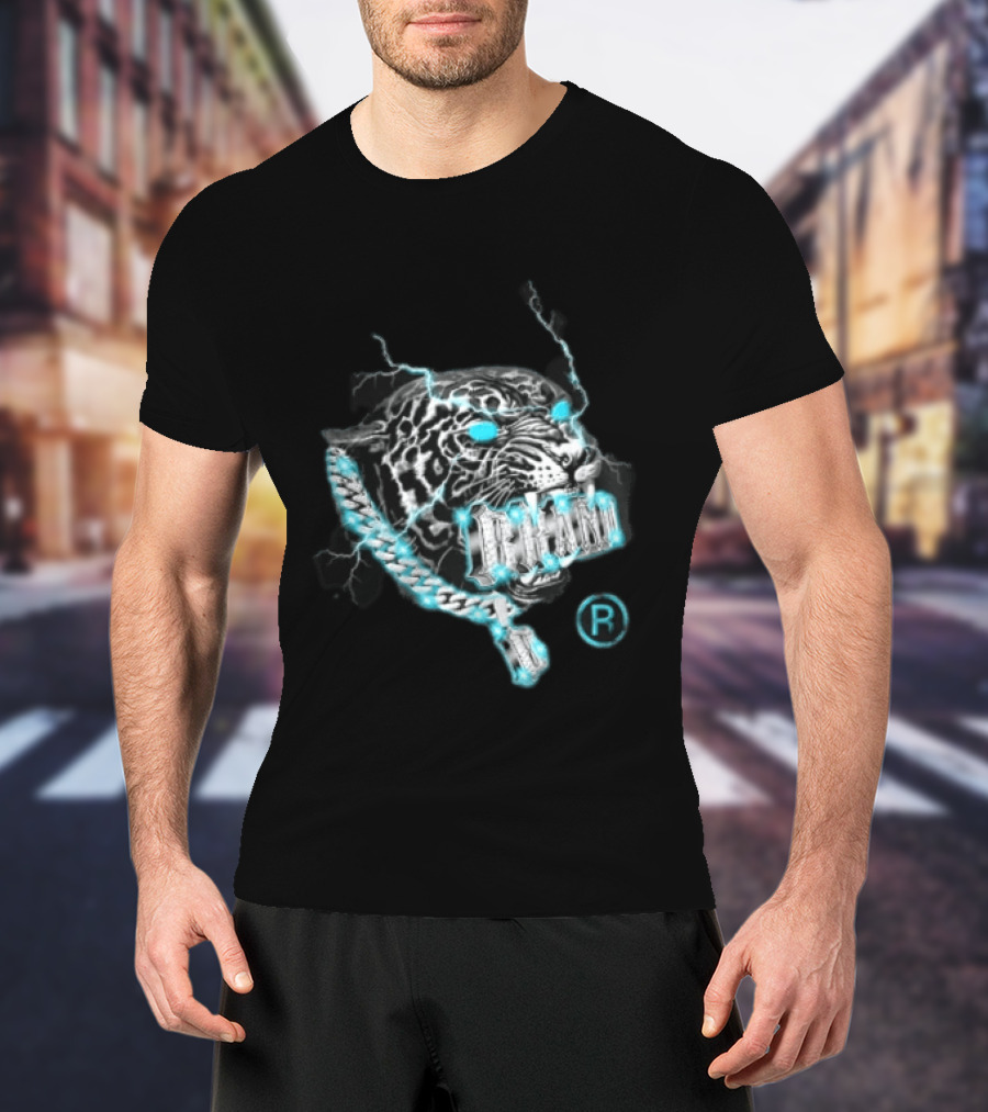 Marvel Black Panther Primal Lightning Panther With Blue Chain T-Shirt