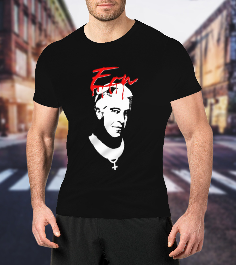 Epstein Priest With Dripping Red T-Shirt