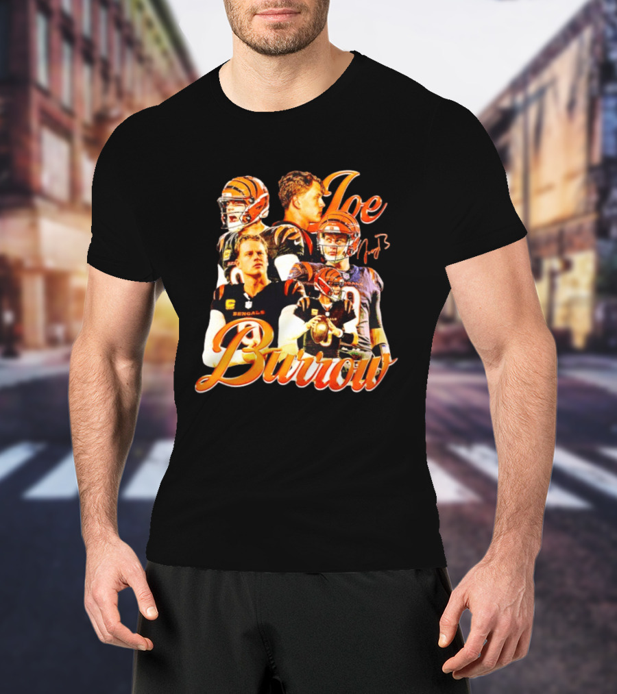 Joe Burrow Cincinnati Bengals Football Player Collage Bengals NFL QB T-Shirt