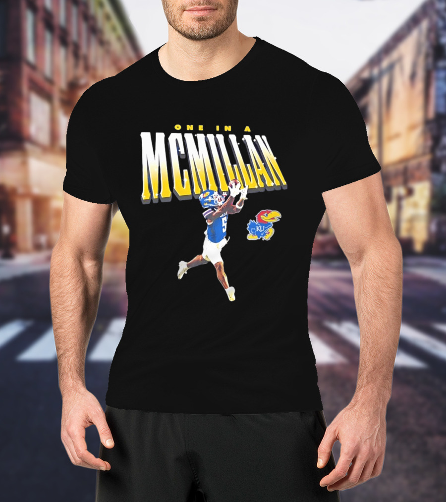 One In A McMillan Kansas Jayhawks KU Football Player Catching T-Shirt
