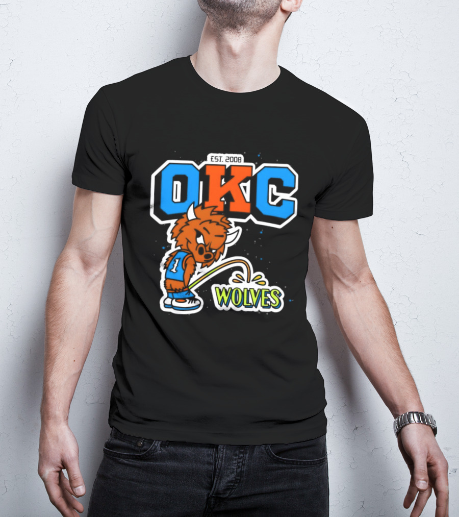 OKC Bison 2008 No 1 Jersey Vs Wolves T-Shirt