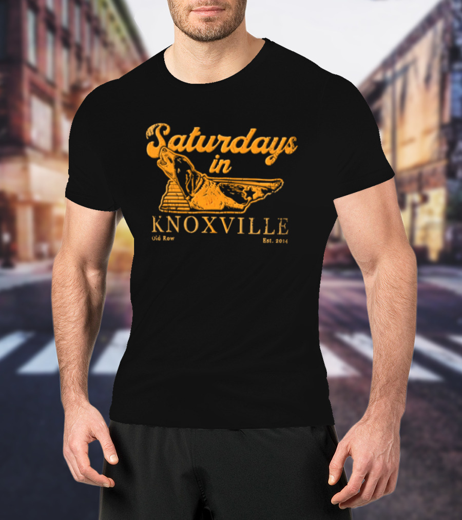 Saturdays In Knoxville Old Row 2014 Howling Dog Tennessee State T-Shirt