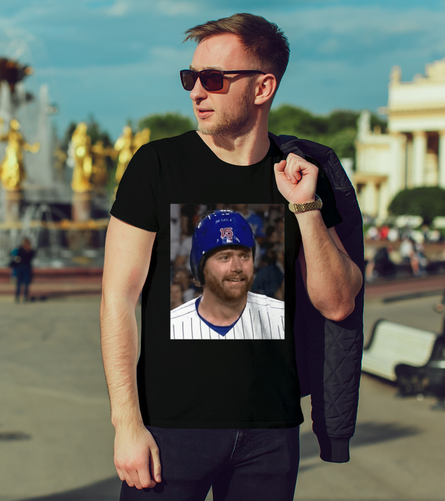 Taylor Davis Cubs Number 15 Helmet Stare T-Shirt