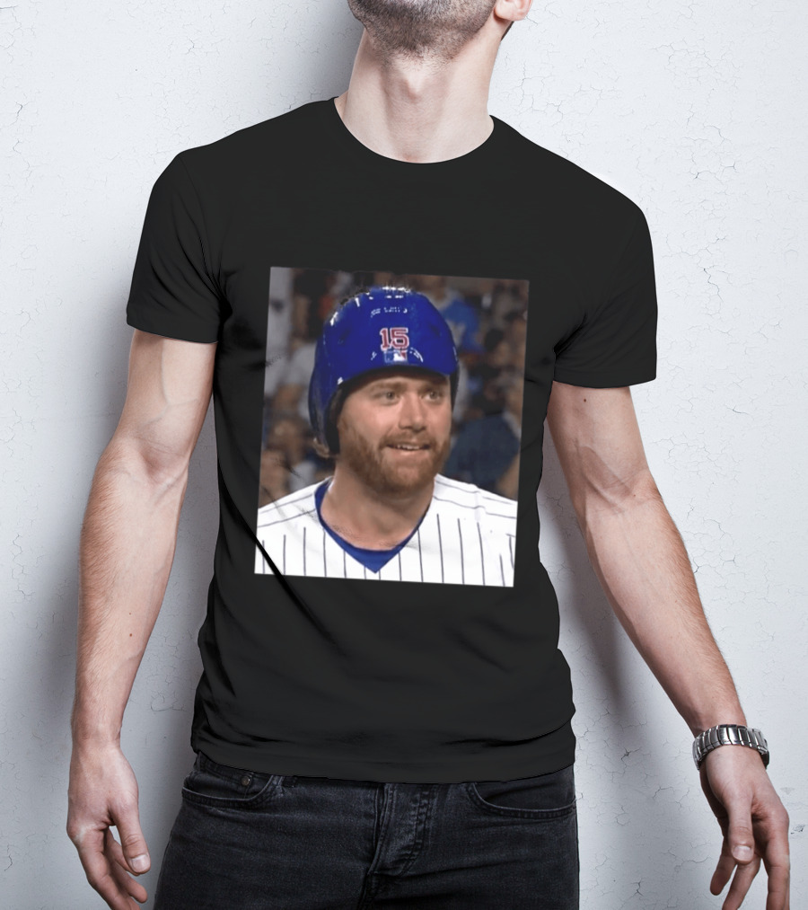 Taylor Davis Cubs Number 15 Helmet Stare T-Shirt