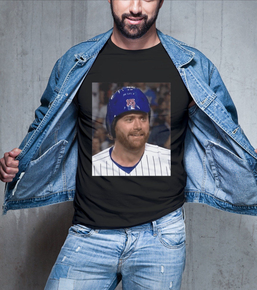 Taylor Davis Cubs Number 15 Helmet Stare T-Shirt