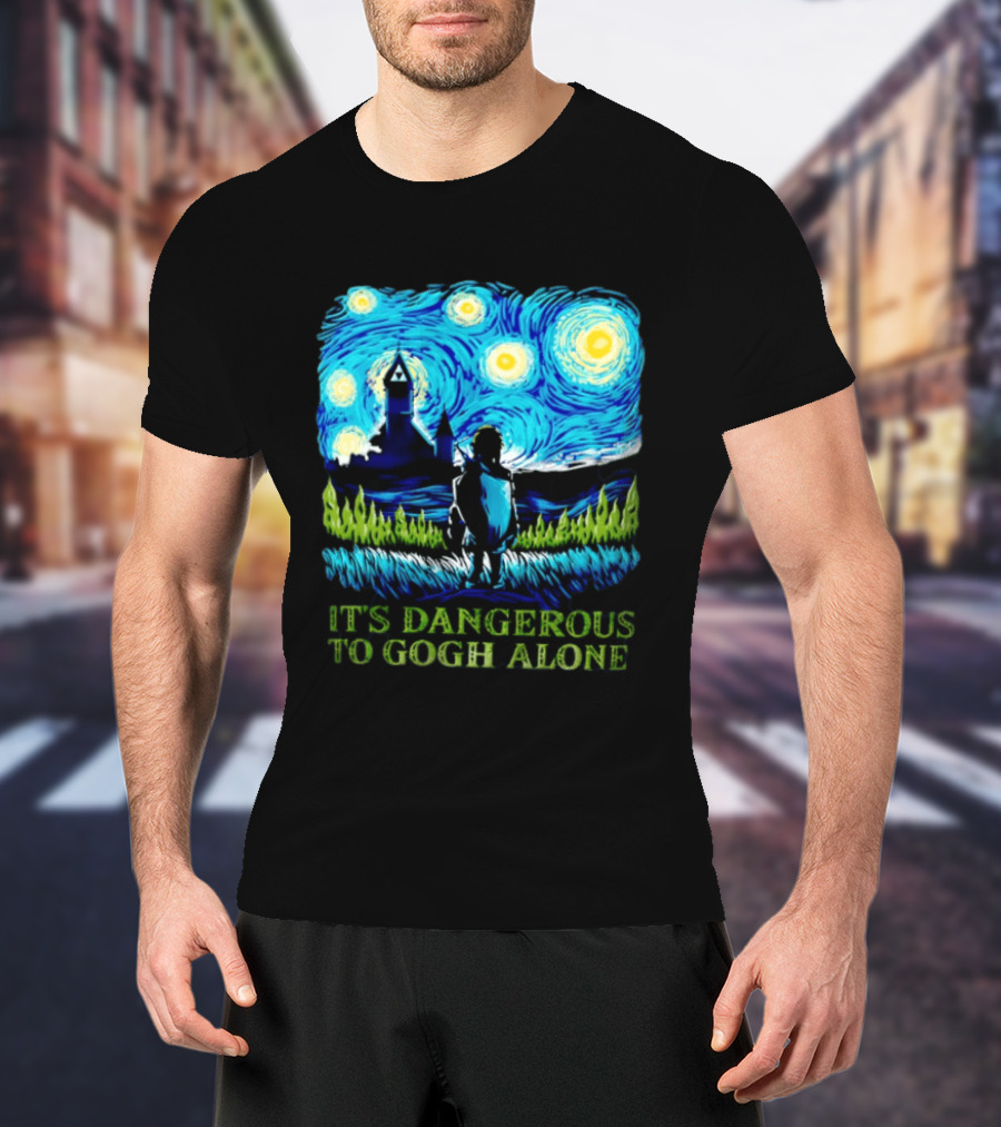 The Legend Of Zelda It's Dangerous To Gogh Alone Starry Night Link Standing T-Shirt