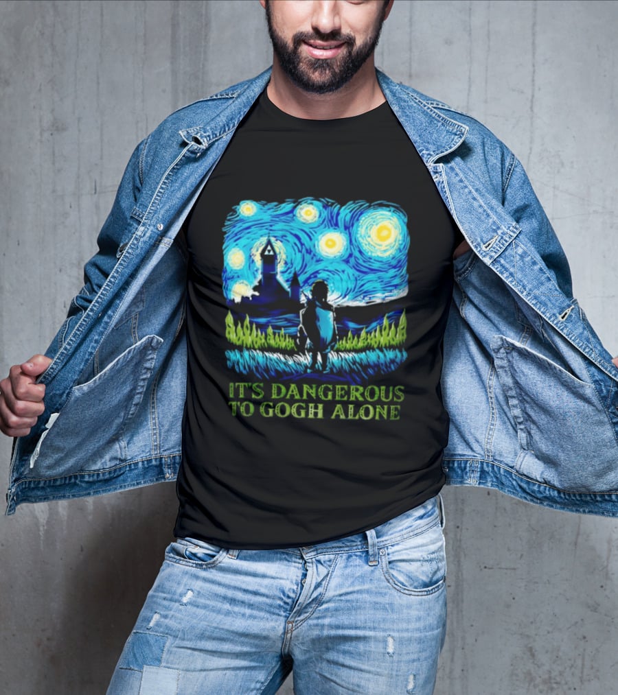 The Legend Of Zelda It's Dangerous To Gogh Alone Starry Night Link Standing T-Shirt