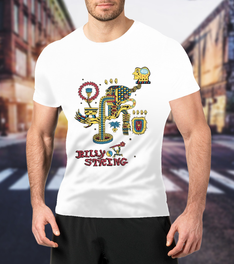 Billy Strings Store Surreal Psychedelic Art With Abstract Face And Colorful T-Shirt