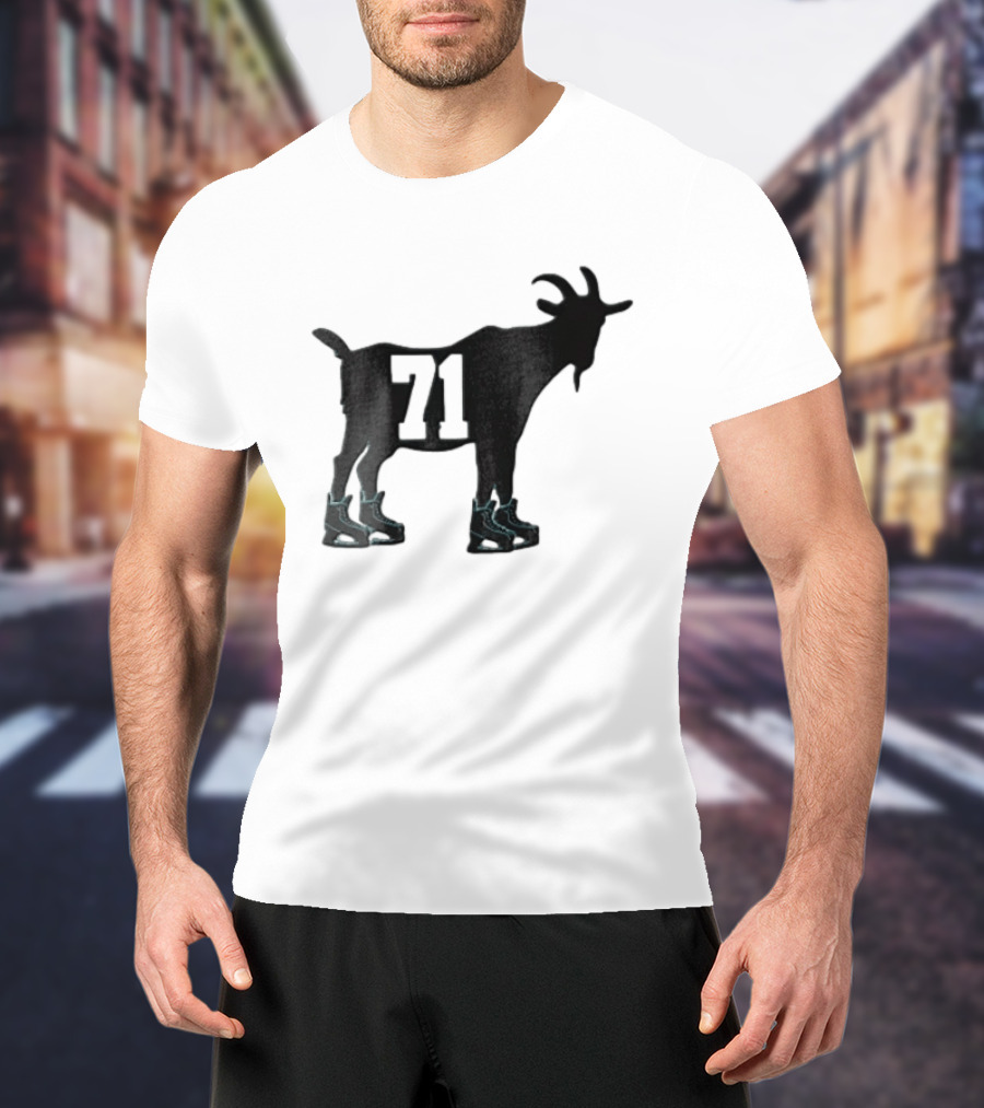 Boston Bruins 71 Goat Ice Skates Attilio Biasca Black T-Shirt
