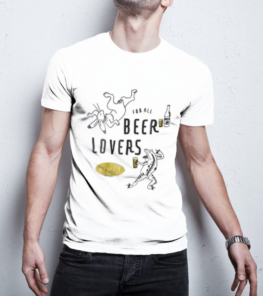 For All Beer Lovers Kanpai Choju Giga Dancing Rabbit Frog Kanpai Cheers T-Shirt
