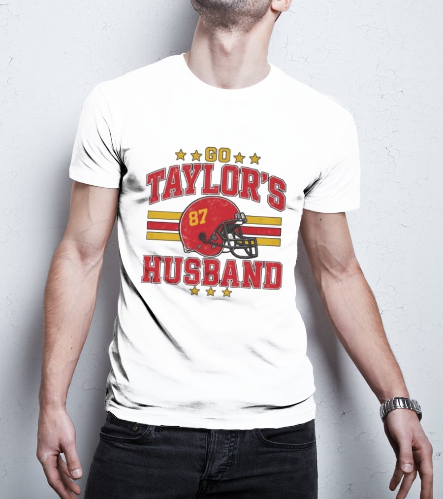 Go Taylor's Husband Football Helmet 87 Stars T-Shirt