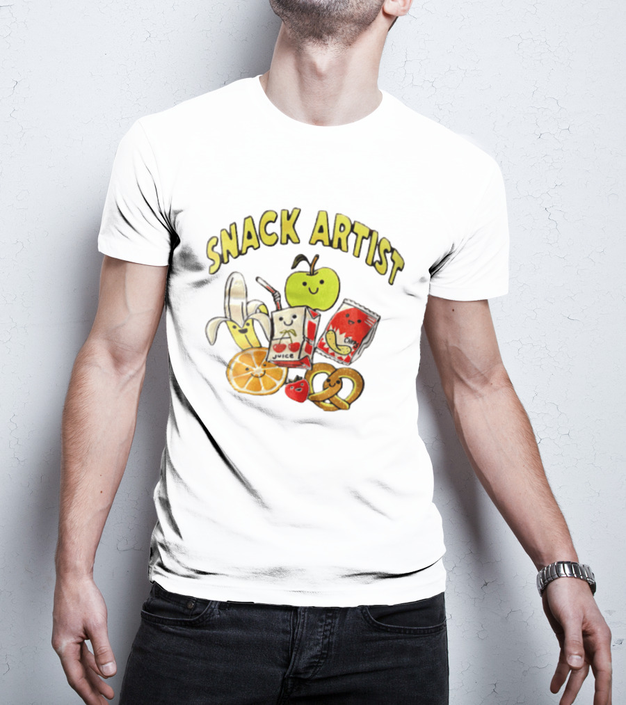 Snacks Juice Banana Apple Chips Pretzel Orange Cartoon T-Shirt