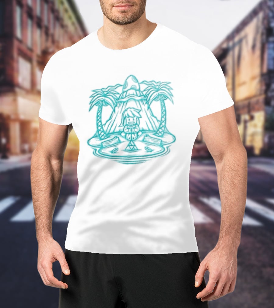 Stranded In A Dream Island Palms Tropical Scene T-Shirt