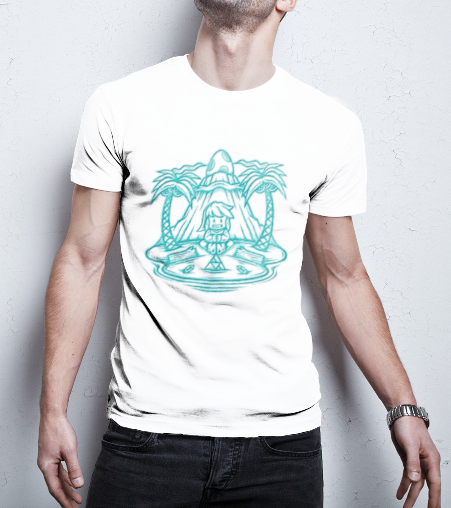Stranded In A Dream Island Palms Tropical Scene T-Shirt