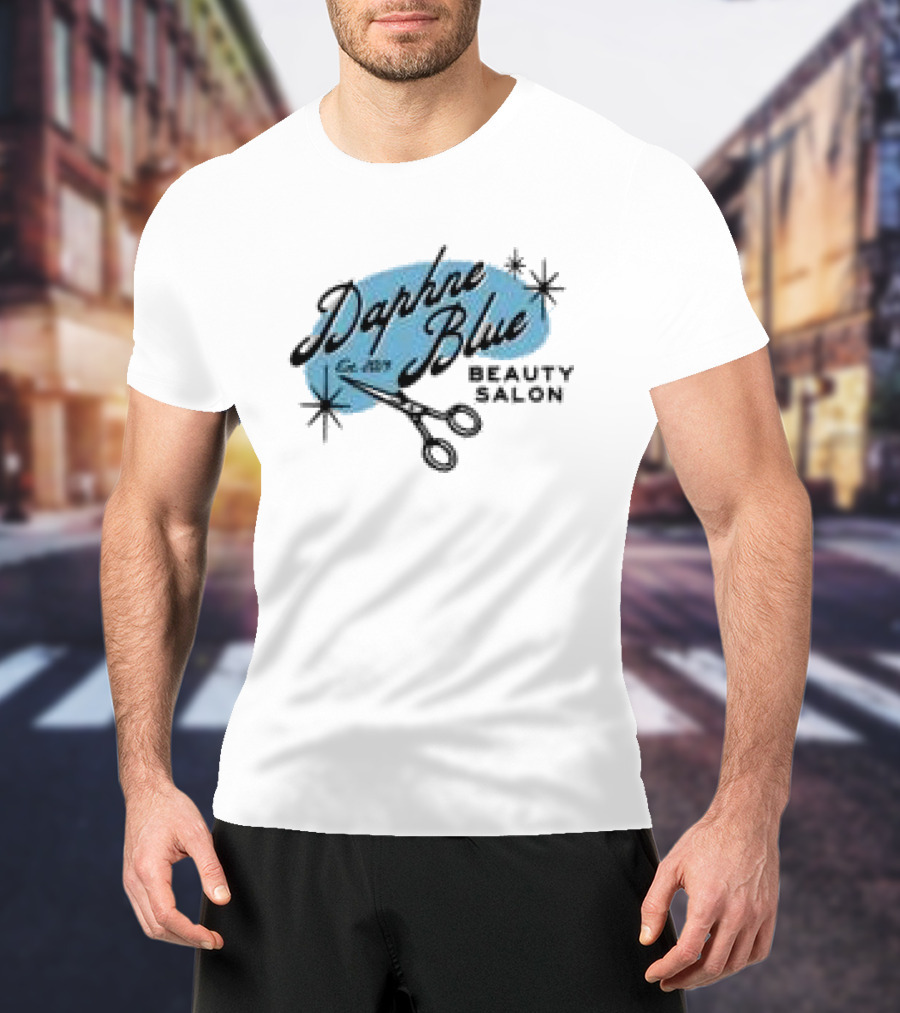 Daphne Blue Beauty Salon Est. 1983 Scissors Stars T-Shirt