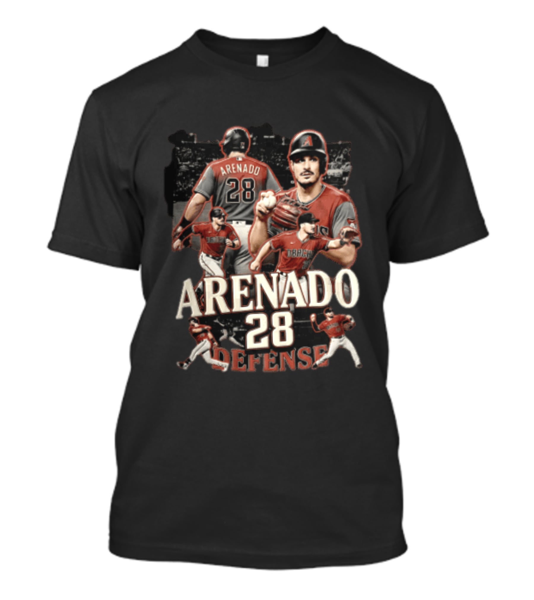 Arizona Diamondbacks Arenado Defense 28 Baseball Player Collage T-Shirt
