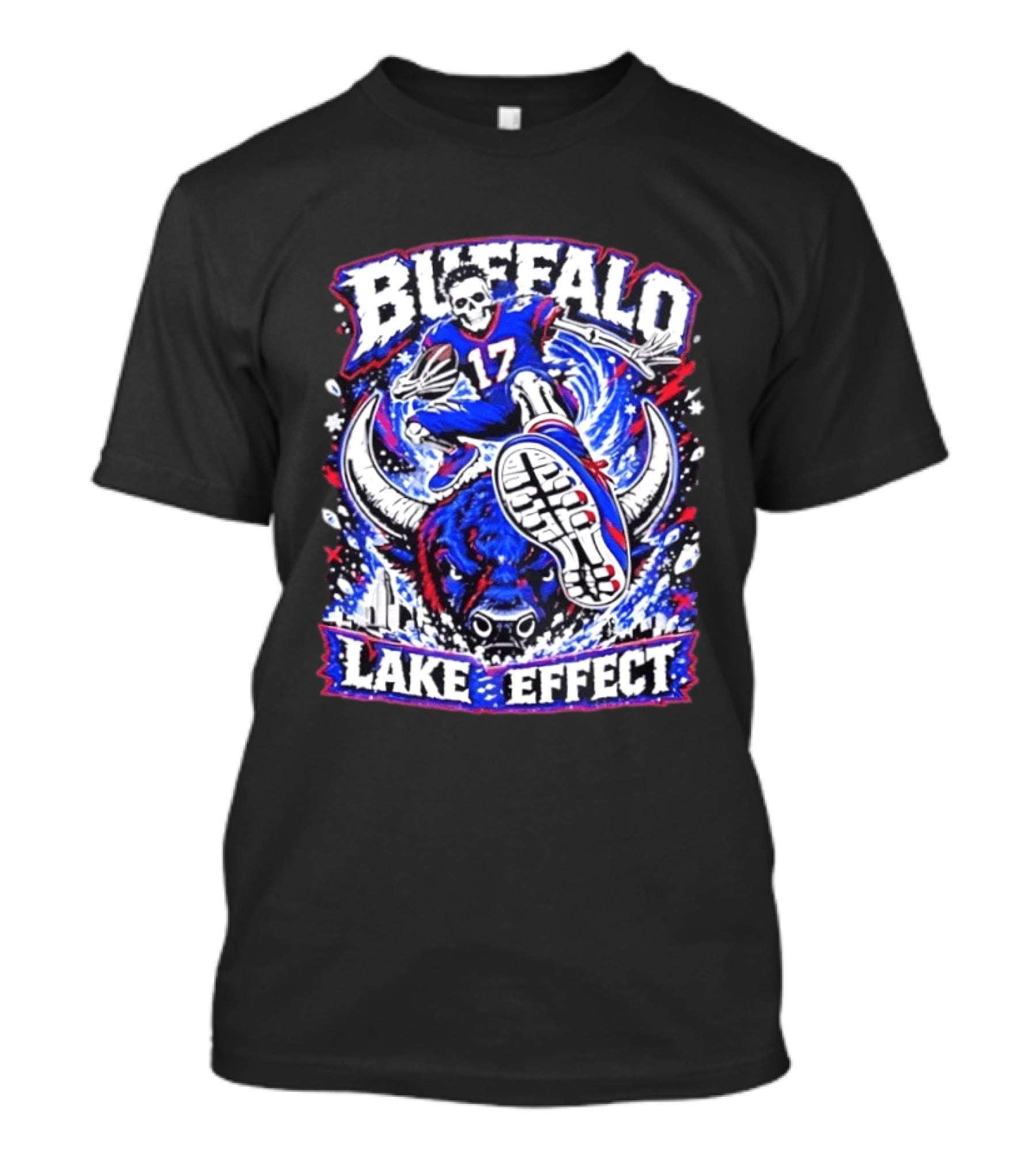 Buffalo Bills Lake Effect 17 Football Player Skull Buffalo T-Shirt