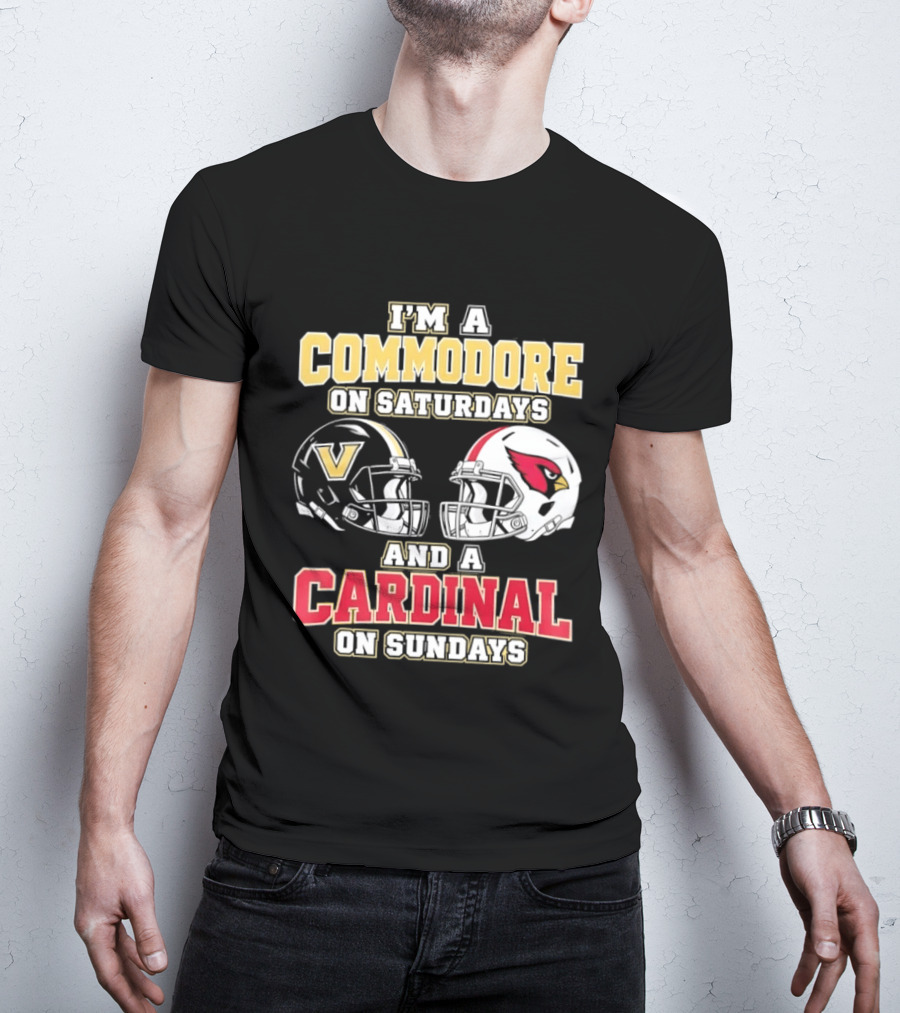 I'm A Commodore On Saturdays And A Cardinal On Sundays Football Helmets T-Shirt