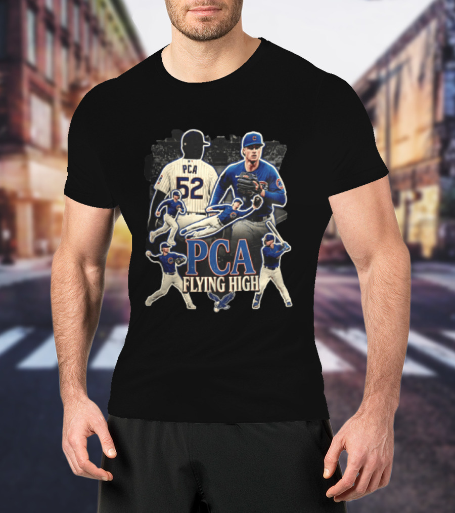 PCA Flying High Chicago Cubs Pete Crow Armstrong Multiple Action Poses T-Shirt